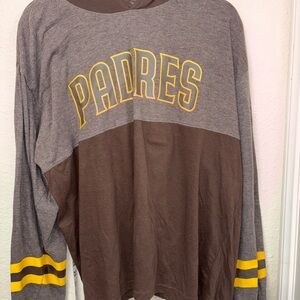 Padres San Diego Swinging Friar Brown Gold Pullover Hoodie Shirt Sz L